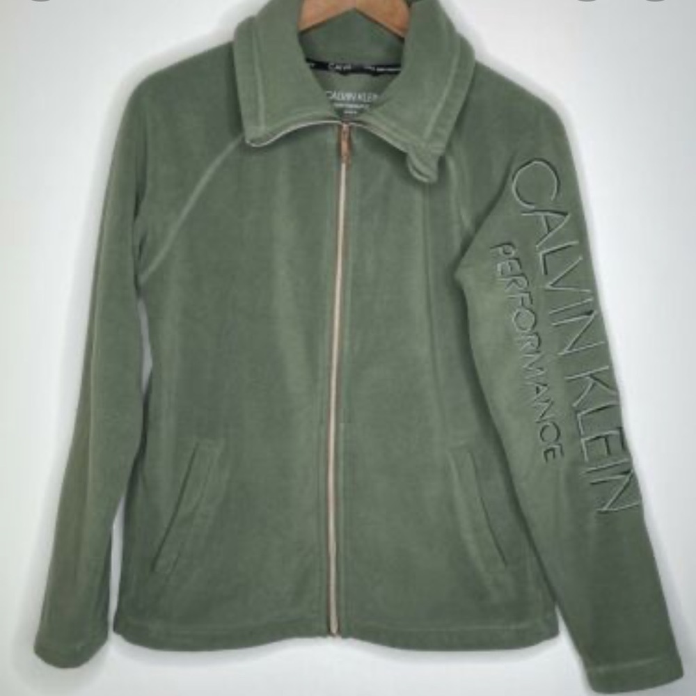 Calvin Klein performance fleece green jacket size small